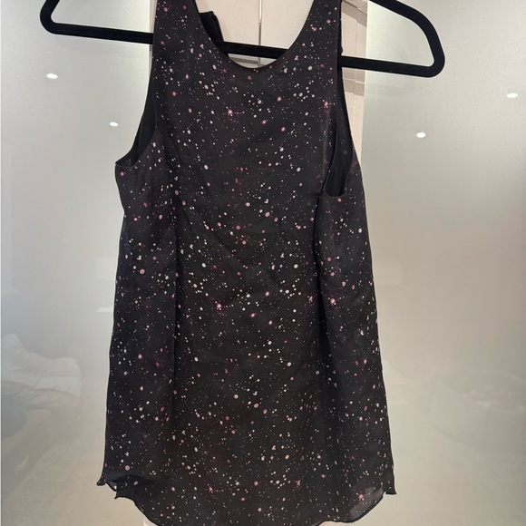 Club Monaco sleeveless Black Top with Pink and white Accents - Picture 1 of 6